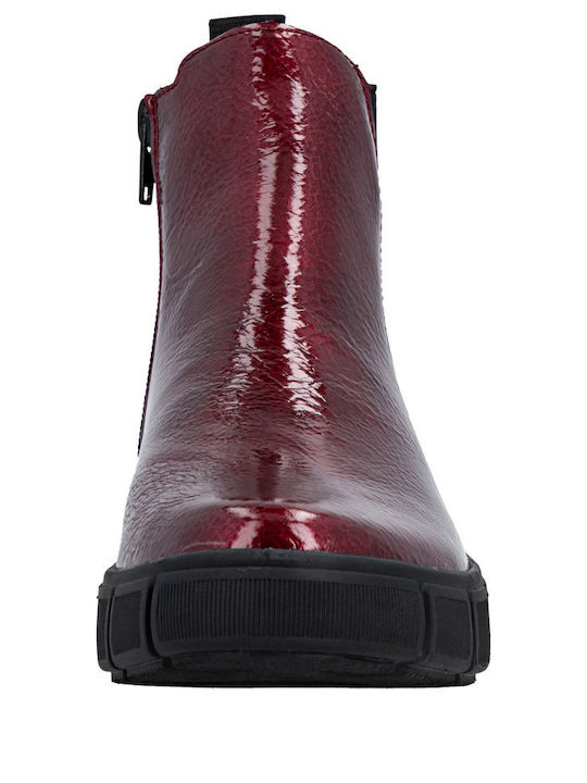 Leder Stiefeletten Damen Rot