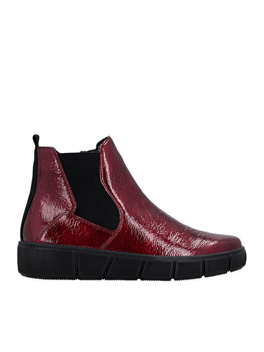 Leder Stiefeletten Damen Rot