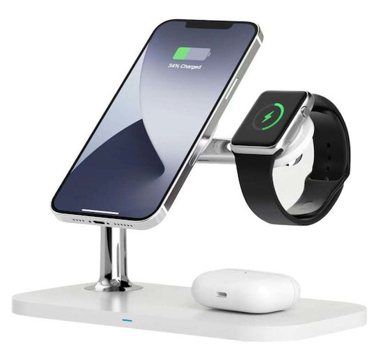 RealPower Βάση Φόρτισης σε Λευκό χρώμα (Chargeair Mag)