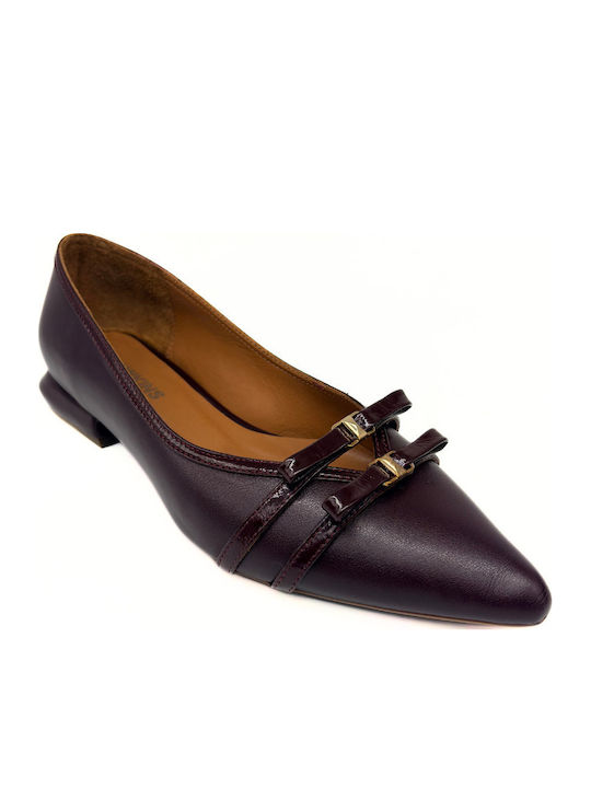 Δερμάτινα Γυναικεία Loafers σε Μπορντό Χρώμα