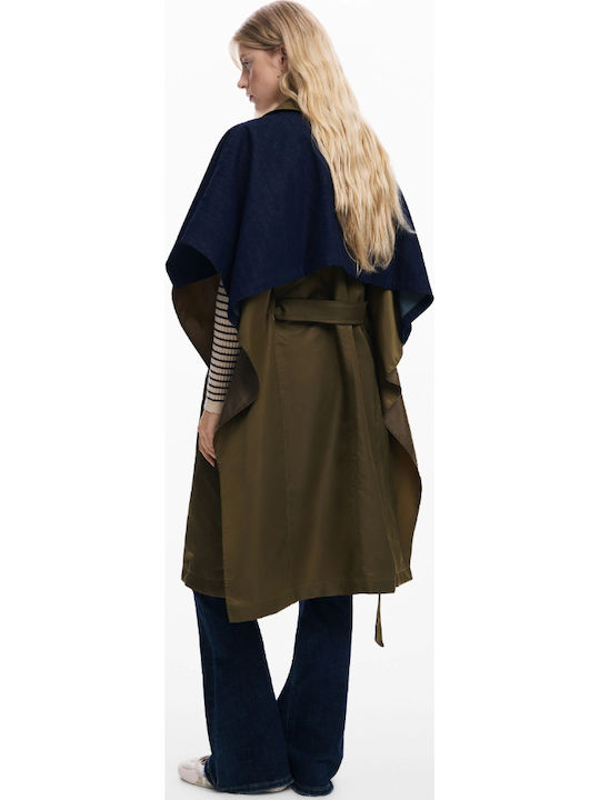 Blau Damen Poncho