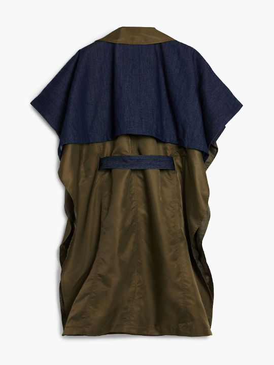 Blau Damen Poncho