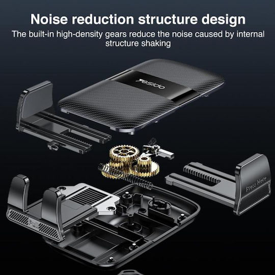 Yesido Car Mobile Mount with Adjustable Hooks Black