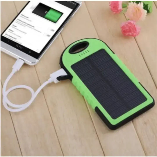 Forever STB-200 Solar Power Bank 5000mAh mit 2 USB-A Anschlüssen Grün