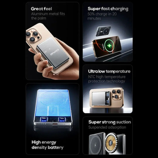 Awei PA-31 MagSafe Power Bank 10000mAh 5W Gray