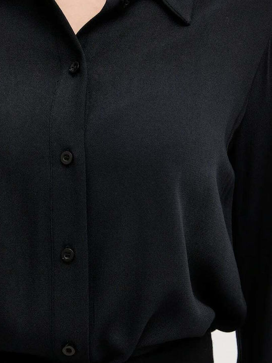 Langärmelig Damen Hemd Black