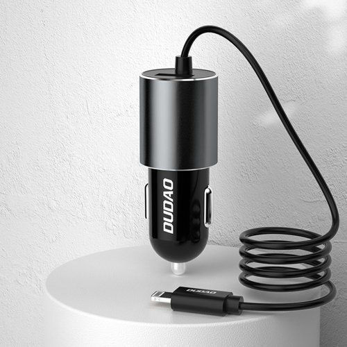 Dudao Auto-Ladegerät 17W 3.4A mit einem Anschluss: 1xUSB mit Kabel Blitzschlag Gray Farbe