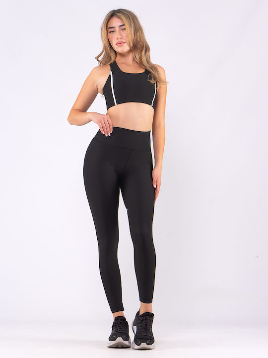 Training Women's Long Firming High Waist & Push Up Black Leggings