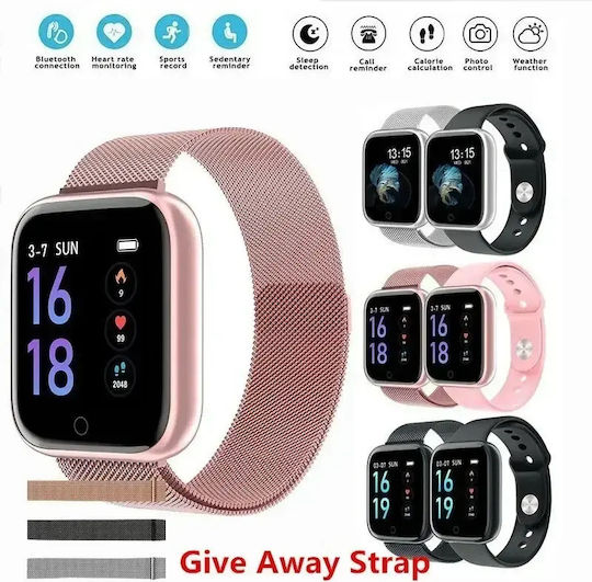 T80 Smartwatch with Heart Rate Monitor (Pink)