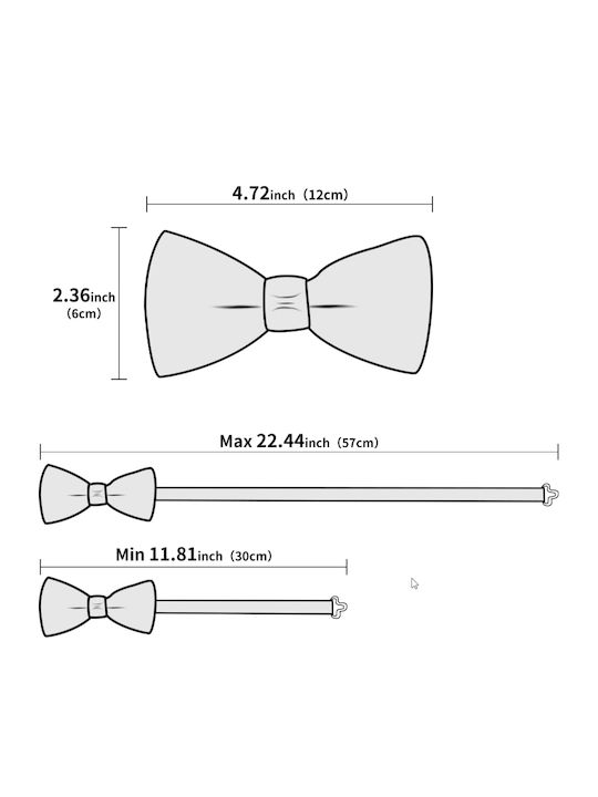 Men's Teenage Bow Tie Cufflinks Pochette Set Ivory Beige Gold