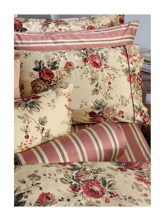 Down Town Home Παπλωματοθήκη Βαμβακερή Μονή 175x245 Antique Flower