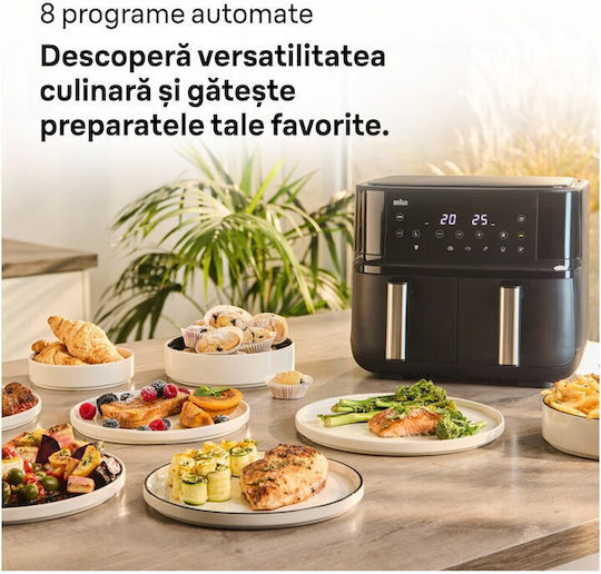 Braun Friteuză cu aer cu Coș Detașabil Dublu 8lt Negru TD3030IBK