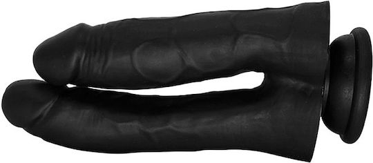OrgasmOS Διπλό Dildo με Βεντούζα Μαύρο SMD-431OOS-1716BK