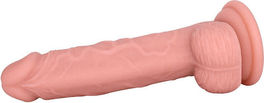Smd Realistic Liquid Silicone Dildo 17cm Realistic Penis Replica Scrotum Suction Cup Flesh