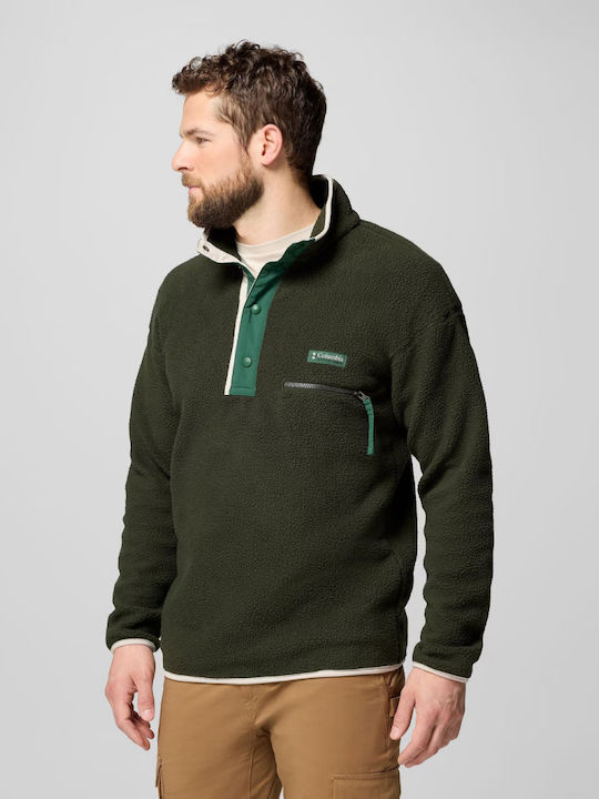 Helvetia Ii Half Snap Long Sleeve Green Sweater
