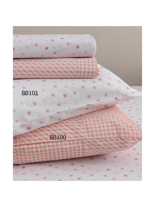 Palamaiki Baby Sheet Crib Cotton Fitted Pink 70x140cm