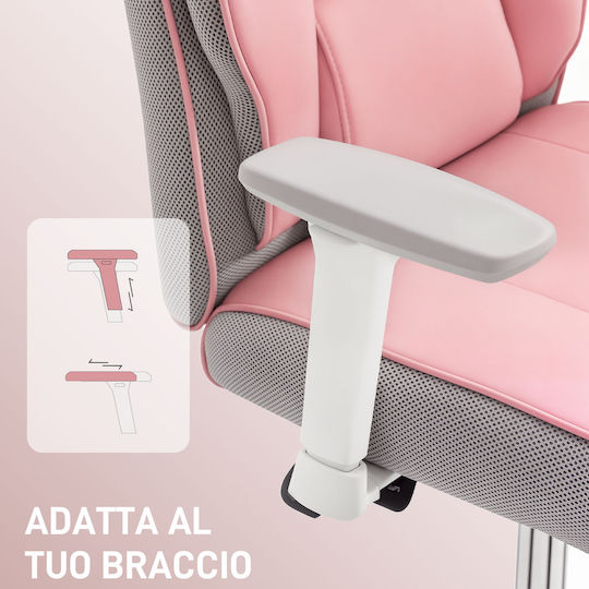 HomCom Office Chair with Adjustable Arms Pink