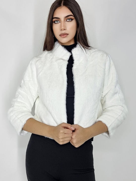 Scurtă Blană de damă White