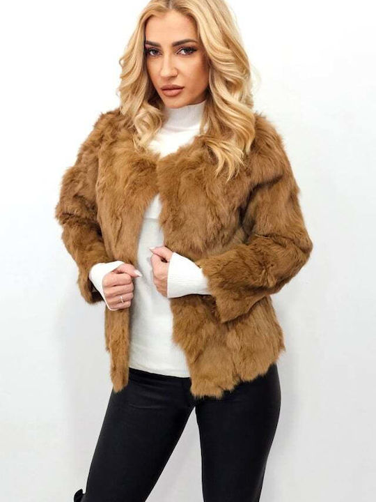 Μακριά Γυναικεία Γούνα Beige