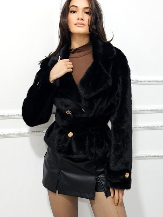 Frauen Pelz Black