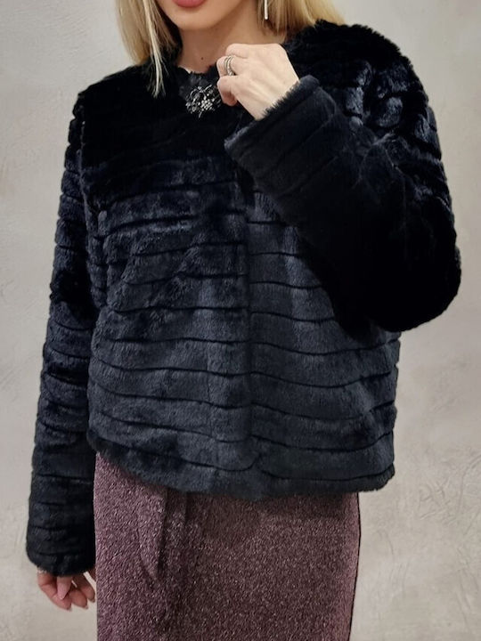 Lungă Blană de damă Black