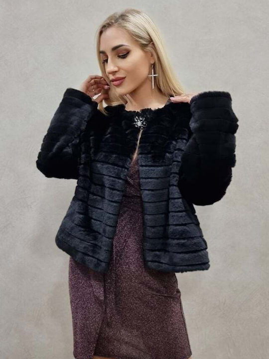 Lungă Blană de damă Black