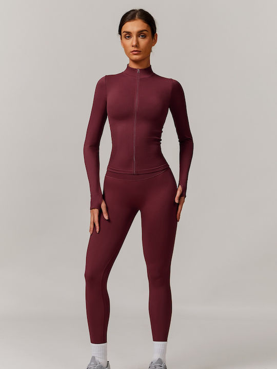 Set Women's Leggings Burgundy