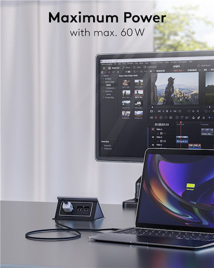 Goobay Geflochten USB 2.0 Kabel USB-C männlich - USB-A 60W Schwarz 2m (74527)