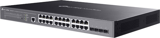 TP-LINK SG3428XMPP Managed L2 PoE++ Switch with 24 Gigabit (1Gbps) Ethernet Ports and 4 SFP Ports