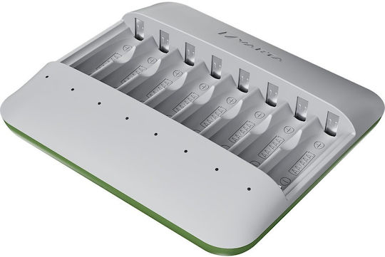 Varta Eco Charger Multi Recycled USB 8 Μπαταριών Ni-MH Μεγέθους AA/AAA Σετ με 8x AA 2100mAh σε Γκρι χρώμα
