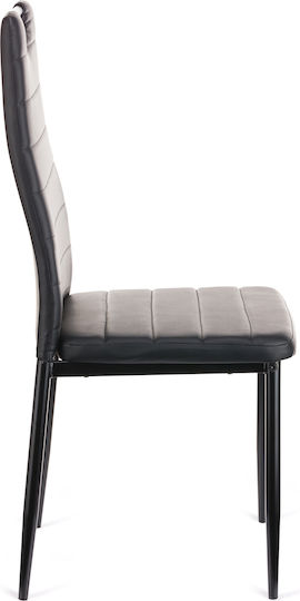 Tonia Pu Dining Room Artificial Leather Chair Black-leg Black 52x43x96cm
