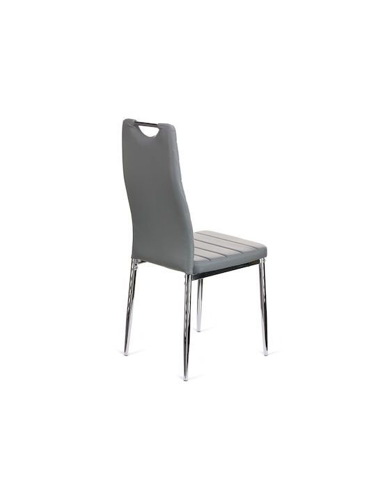 Tonia Pu Stühle Speisesaal Γκρι-πόδι Χρωμίου 1Stück 52x43x96cm