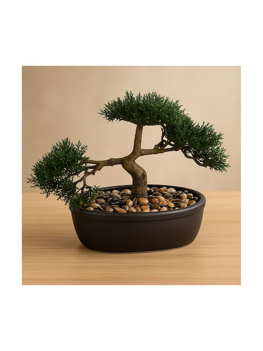 Createur D'interieur Black Bonsai Potted Plant 16cm Atmosphera