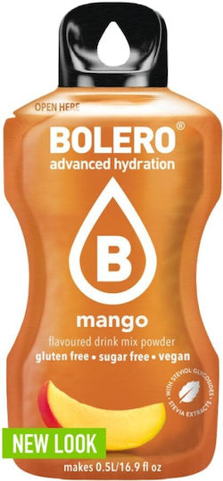 Bolero Χυμός σε Σκόνη 500ml σε Νερό Μάνγκο Χωρίς Ζάχαρη 3gr 12τμχ