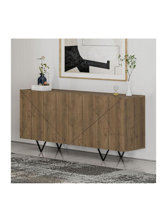 Sideboard Jakomen Wooden Open Walnut 180x41.7x80cm