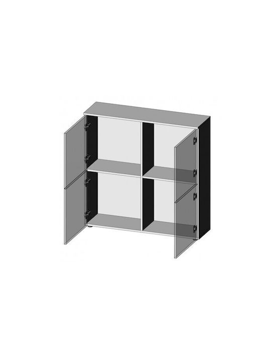 Μπουφές Houston 273 Holz Ματ Άσπρο, Γυαλιστερό Λευκό 100x29x100cm