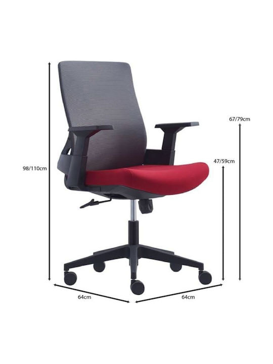 Woodwell Bf8950 Scaun De Birou Cu Inclinare Gri / Burgundia