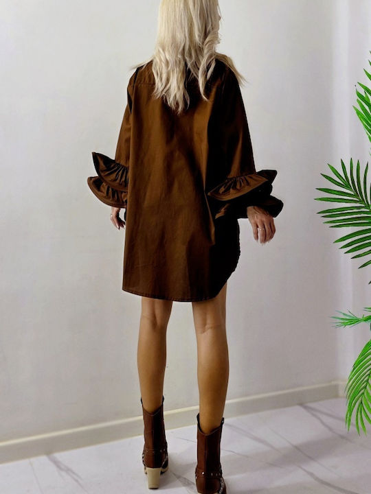 Women's Long Sleeve Shirt Brown