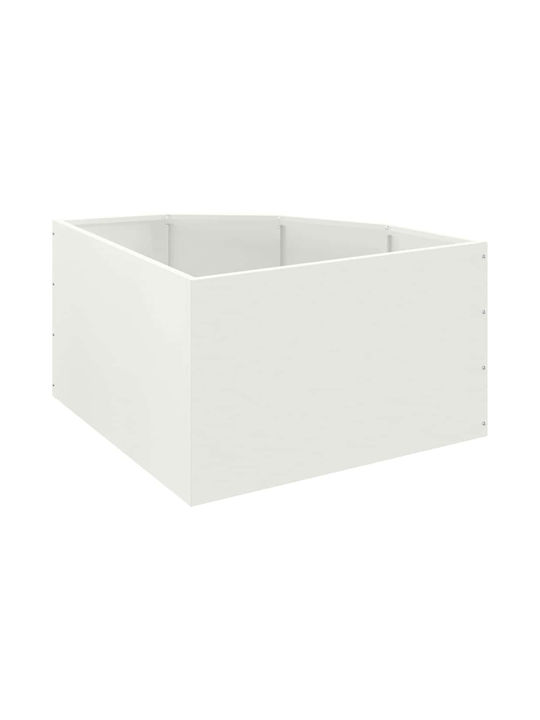 vidaXL Ghiveci Metal Alb 60x60x35cm.