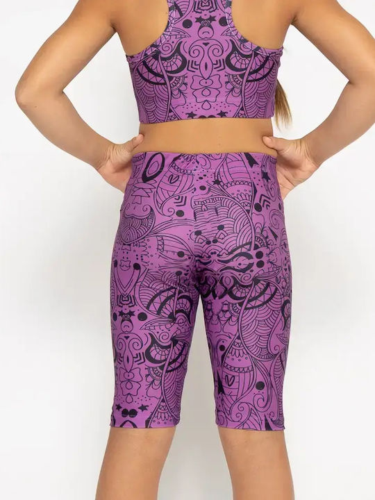 Kids Legging Cycling Short Purple