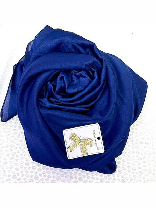 Velve Damen Seiden Schal Blau