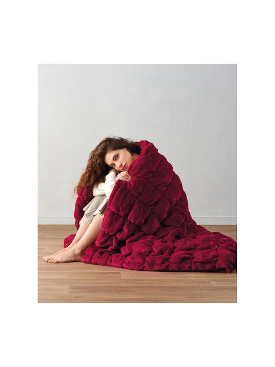Kentia Πάπλωμα Υπέρδιπλο 220x240εκ. Marshmallow Bordo 460 GSM