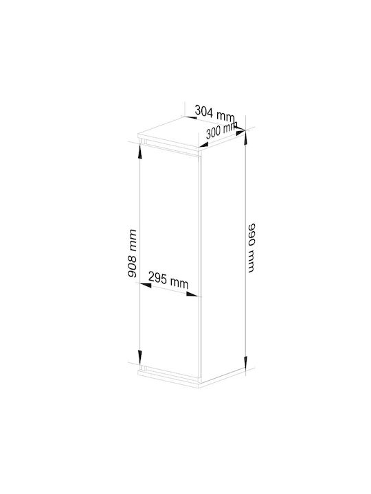 Dulap Pandantiv Pentru Sufragerie Din Placă Din Lemn Agregat Alb Sonoma Oak 30x30x99cm