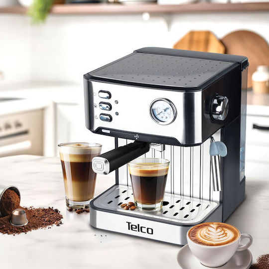 Telco Automatic Espresso Machine 850W Pressure 20bar for Capsules & Ground Coffee 2 in 1 060154