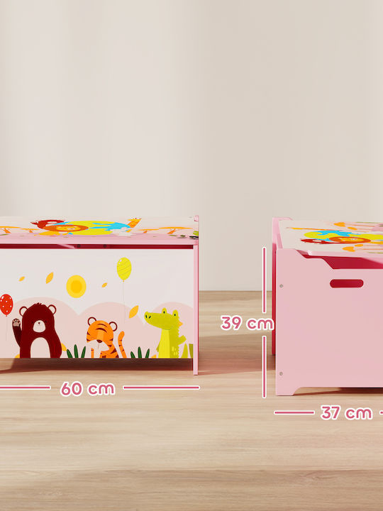 Aiyaplay Children's Storage Box made of Wood Pink 60x37x39cm 1pcs