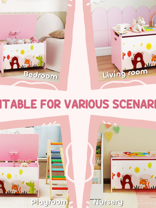 Aiyaplay Children's Storage Box made of Wood Pink 60x37x39cm 1pcs