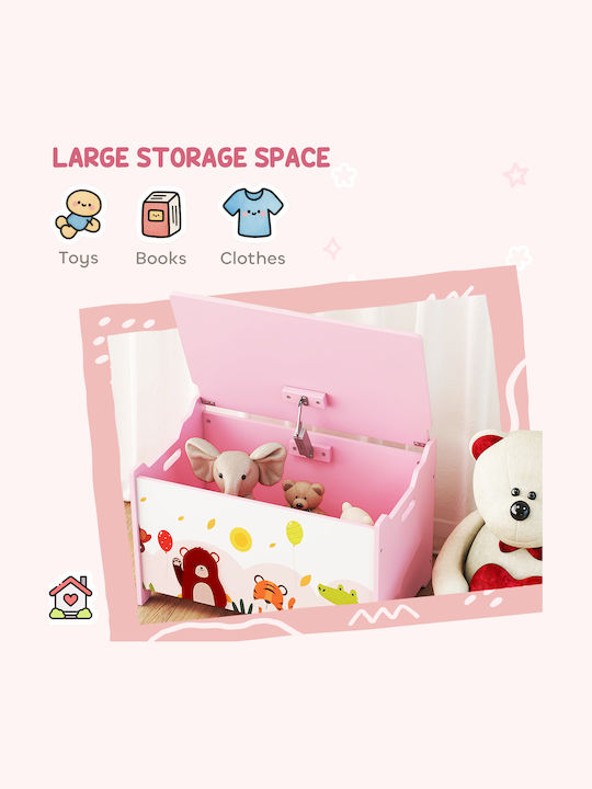 Aiyaplay Children's Storage Box made of Wood Pink 60x37x39cm 1pcs