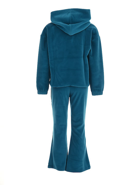 Winter Kinder Trainingsanzüge Mit Bluse Petrol Blau 2Stücke
