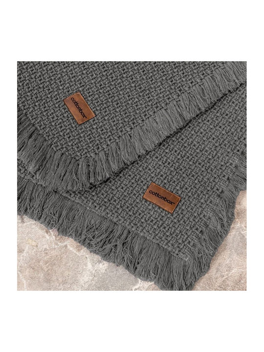 Cottonbox Antiderapant Set Covorașe de Baie De Bumbac 338CTN1307 Antracit 75x125buc 2buc