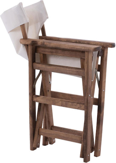Regiestuhl Hölzernes Lemnos Ecru 57x54x88.5εκ.
